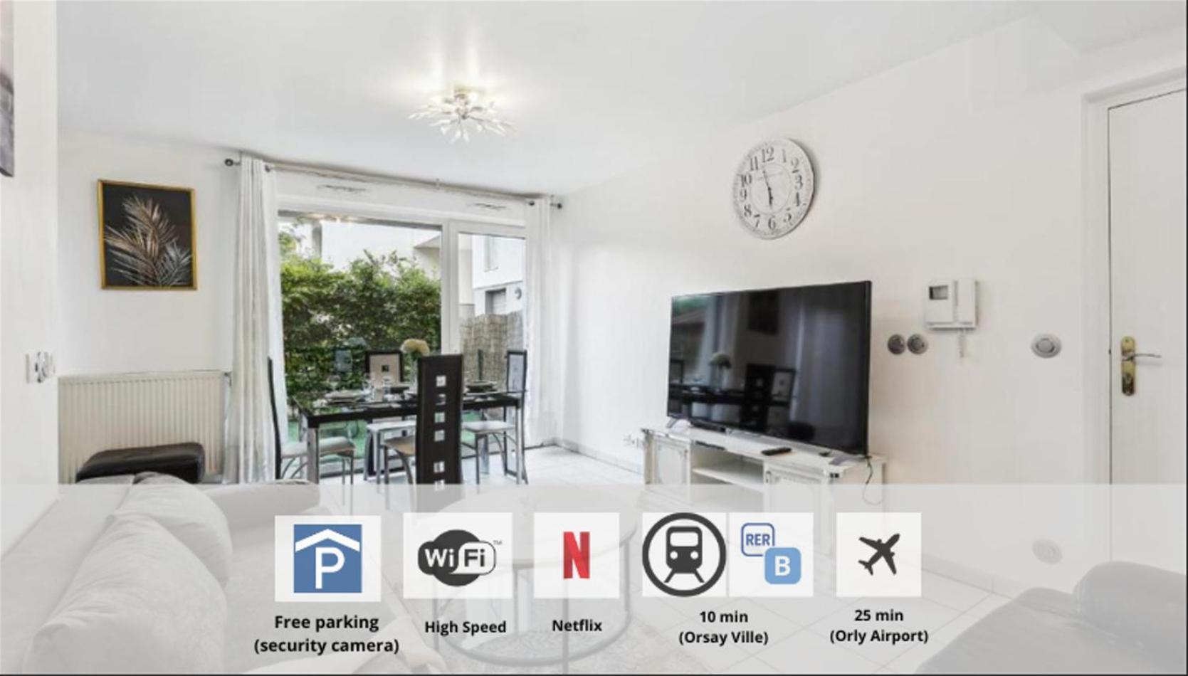 Apart-chic-les-ulis With Balcon, Terrasse And Parking